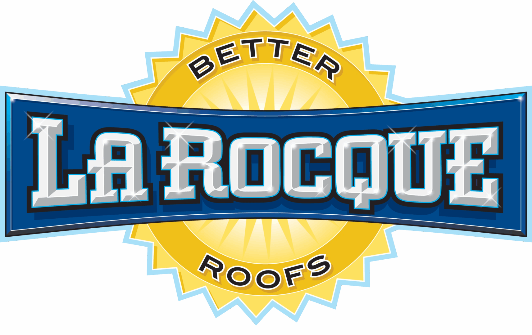 Better Roofs emblem with blue banner